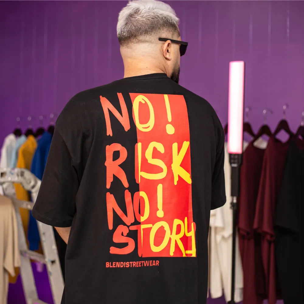 Camiseta Oversized  estampa No! Risk